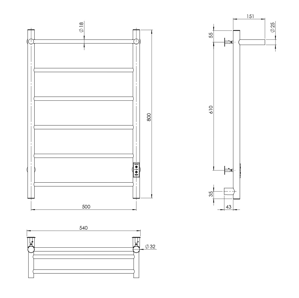 Полотенцесушитель Аспект Пэк сп 1 П 80х50